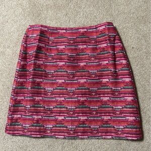 Loft Pink-Patterned Lined Skirt Size 4